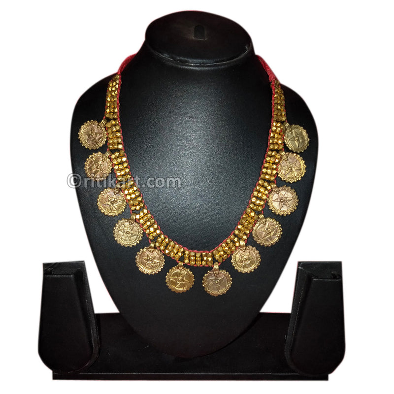 Tribal Handcrafted Dhokra Ring Necklace-13_1