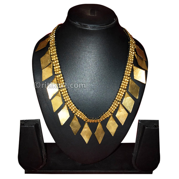 Tribal Handcrafted Dhokra Diamond Cutting Necklace-15_1
