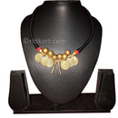 Ancient Tribal Necklace With Spiral Rings and Brass Spikes