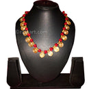 Tribal Necklace with Spiral Ring embedded in Red Thread