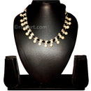 Tribal Necklace Brass White Balls embedded in Black Thread