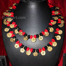 Tribal Necklace Brass Flowers Two Round Folded Design