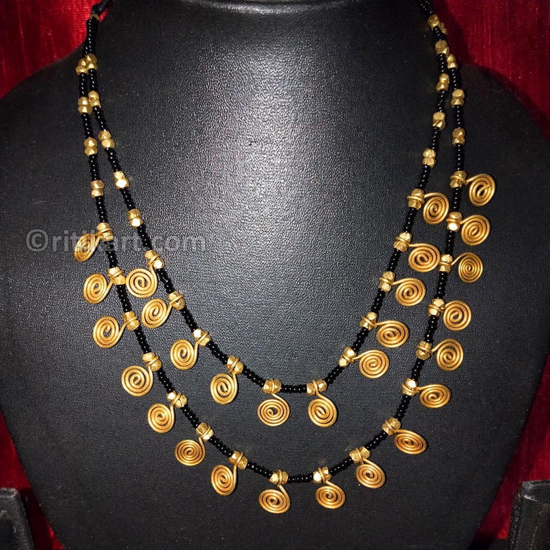 Tribal Two Layered Dhokra Necklace