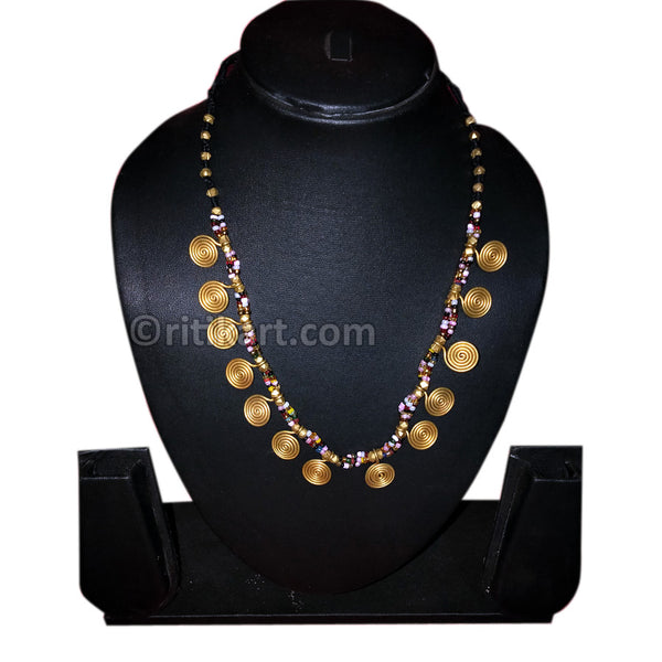 Ancient Tribal Beautiful Dhokra Necklace with Brass Beads