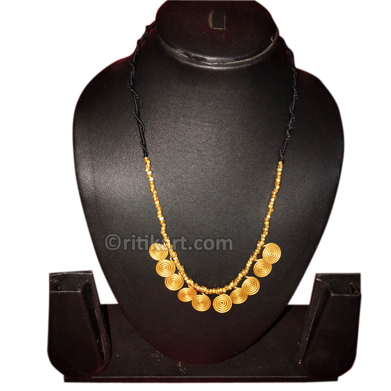 Tribal Dhokra Necklace Embedded with Brass Rings