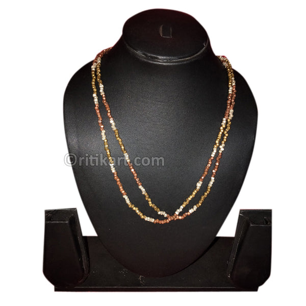 Tribal Dhokra Necklace Multi Color Brass Beads_1