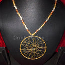 Tribal Dhokra Necklace with Multi Color Brass Beads_2