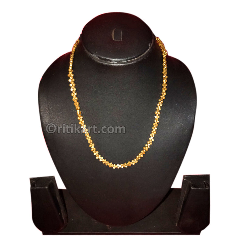Tribal Dhokra Necklace with Small Brass Beads_1