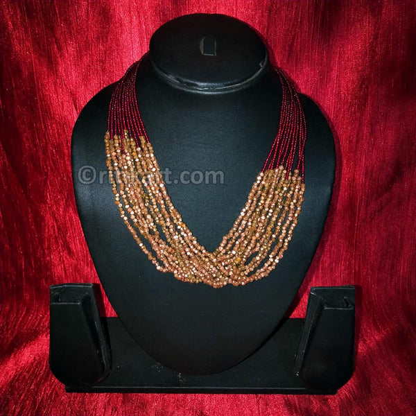 Tribal Dhokra Heavy Design with Brass Beads Necklace_1