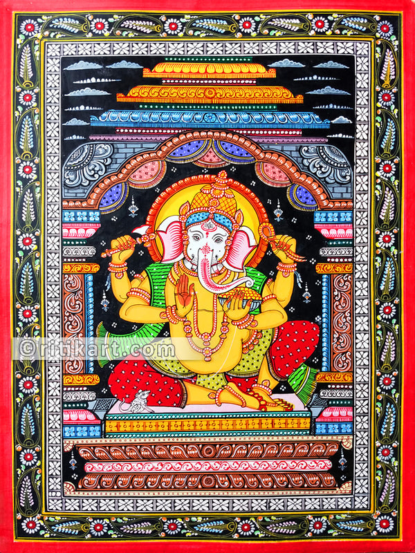 Lord Ganesh Pattachitra with Sitting Posture_1