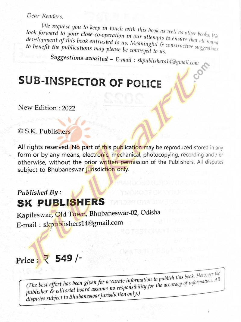Sub-Inspector of Police: Odisha Police Recruitment Exam Guide_2