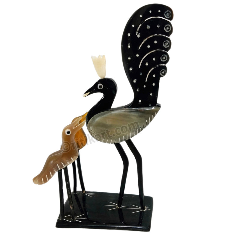 Shop Online Horn Craft-A Peacock with two baby peacocks-Ritikart.com