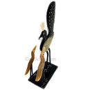 Horn Craft- A Peacock with its two baby Peacocks_3