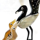 Horn Craft- A Peacock with its two baby Peacocks_4