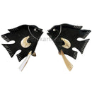 Cow Horn Made Twin Fish Set_1