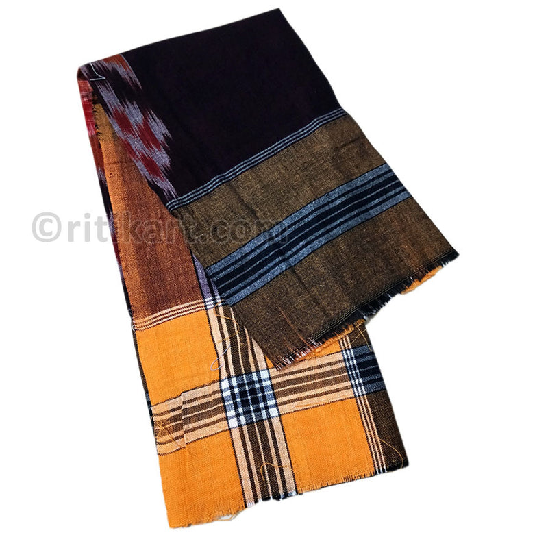 Cotton Sambalpuri Rumal with Single Star 16 inch(Black and Brown Color)_2