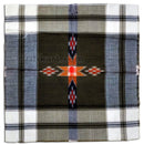 Cotton White with Grey Sambalpuri Rumal Single Star (Size-18 inch)_1