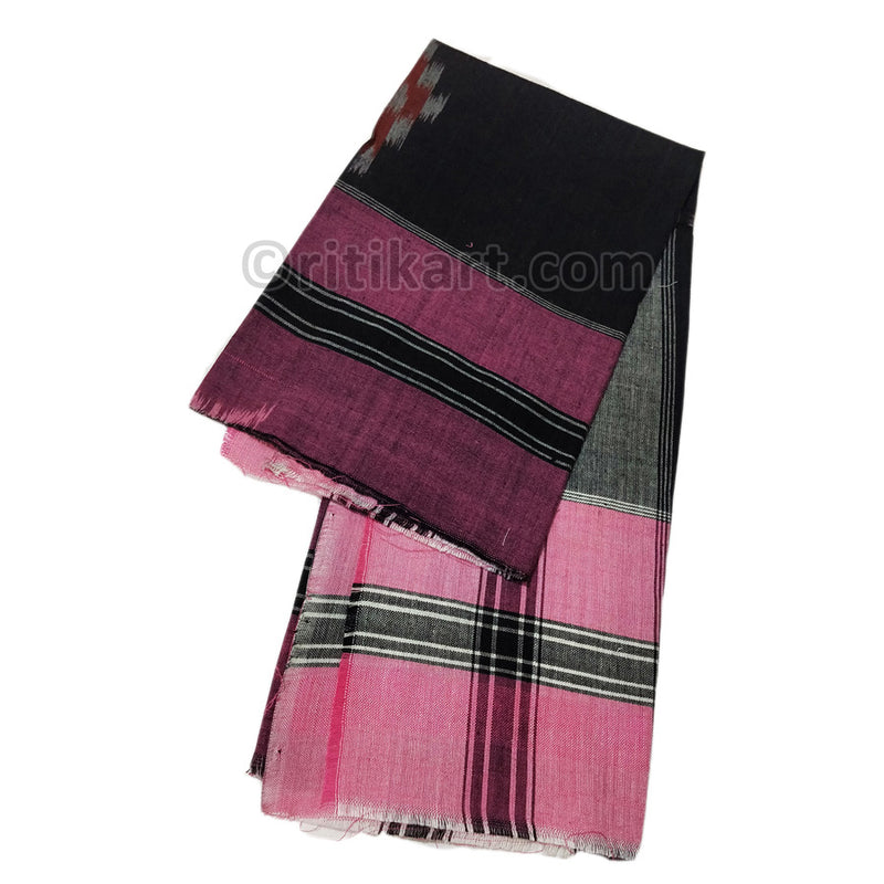 Cotton Pink and Grey Single Star Sambalpuri Rumal (Size-18 inch)_2