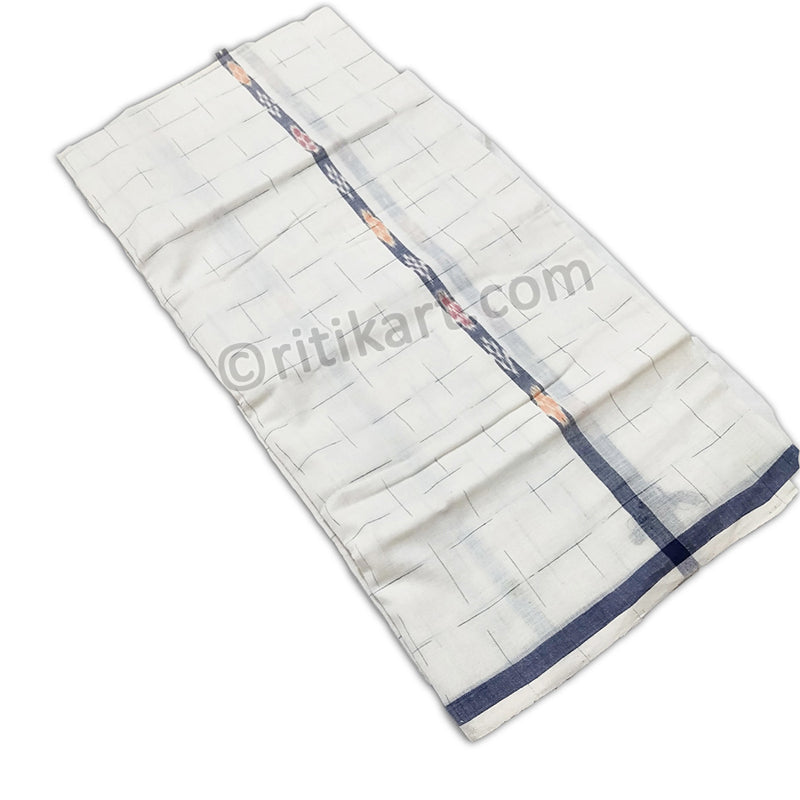 Off White Handloom Sambalpuri Odisha Cotton Lungi