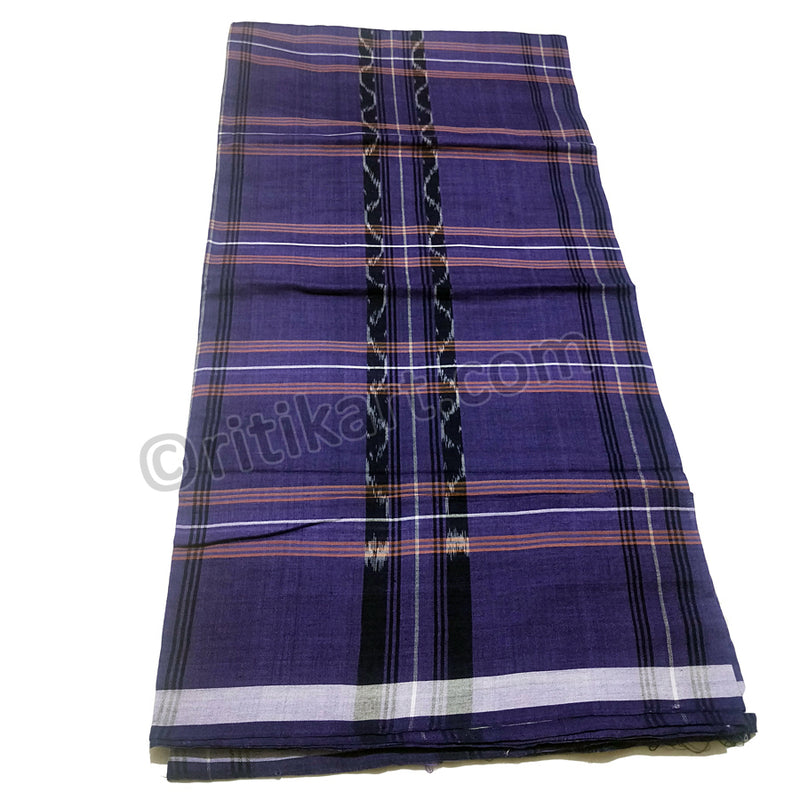 Handloom Sambalpuri Odisha Lahri Blue Cotton Lungi
