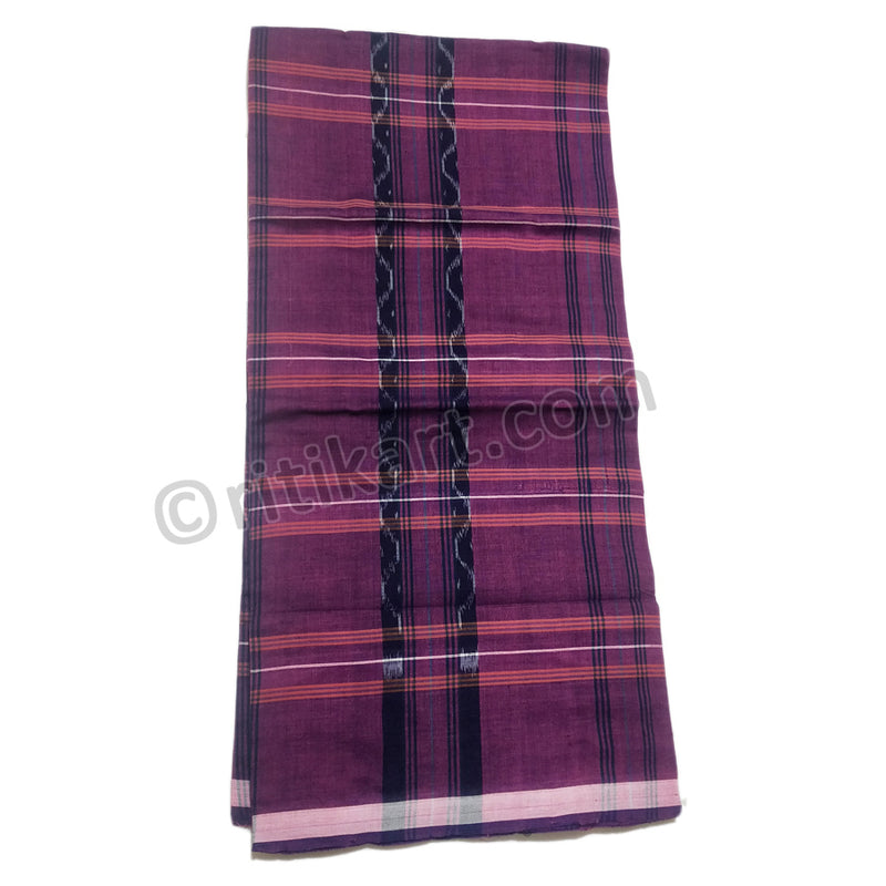 Handloom Sambalpuri Odisha Lahri Purple Cotton Lungi