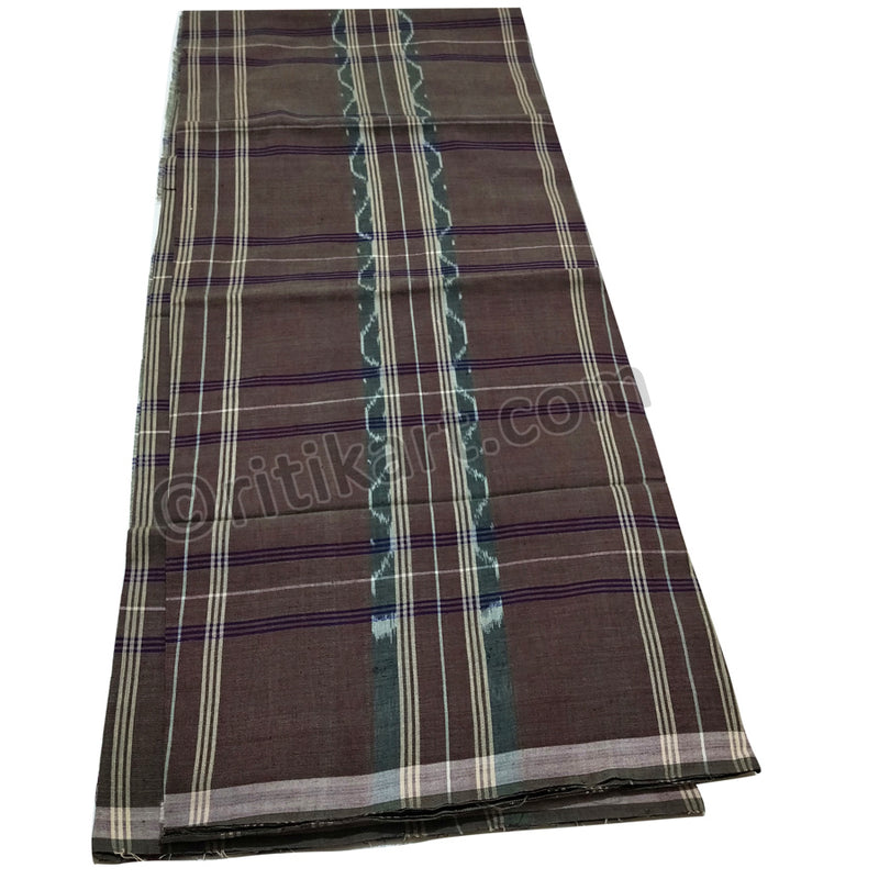 Handloom Sambalpuri Odisha Lahri Brown Color Cotton Lungi