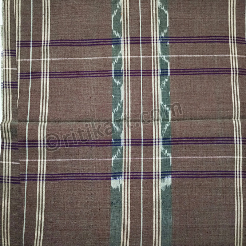 Handloom Sambalpuri Odisha Lahri Brown Color Cotton Lungi