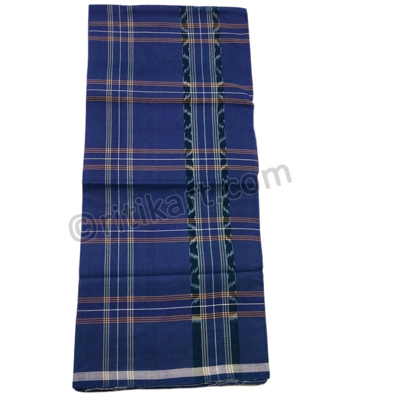 Handloom Sambalpuri Odisha Lahri Blue Color Cotton Lungi