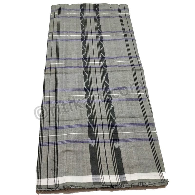Handloom Sambalpuri Odisha Lahri Grey Color Cotton Lungi