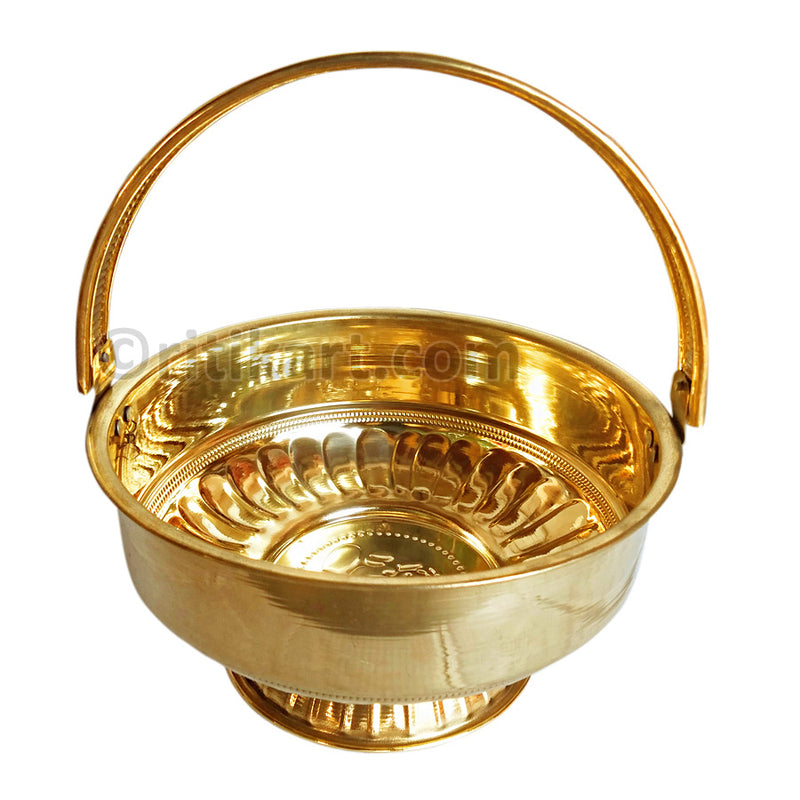Brass Flower Puja Basket