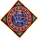 Applique Ganesha Sitting on Lotus Pic-1