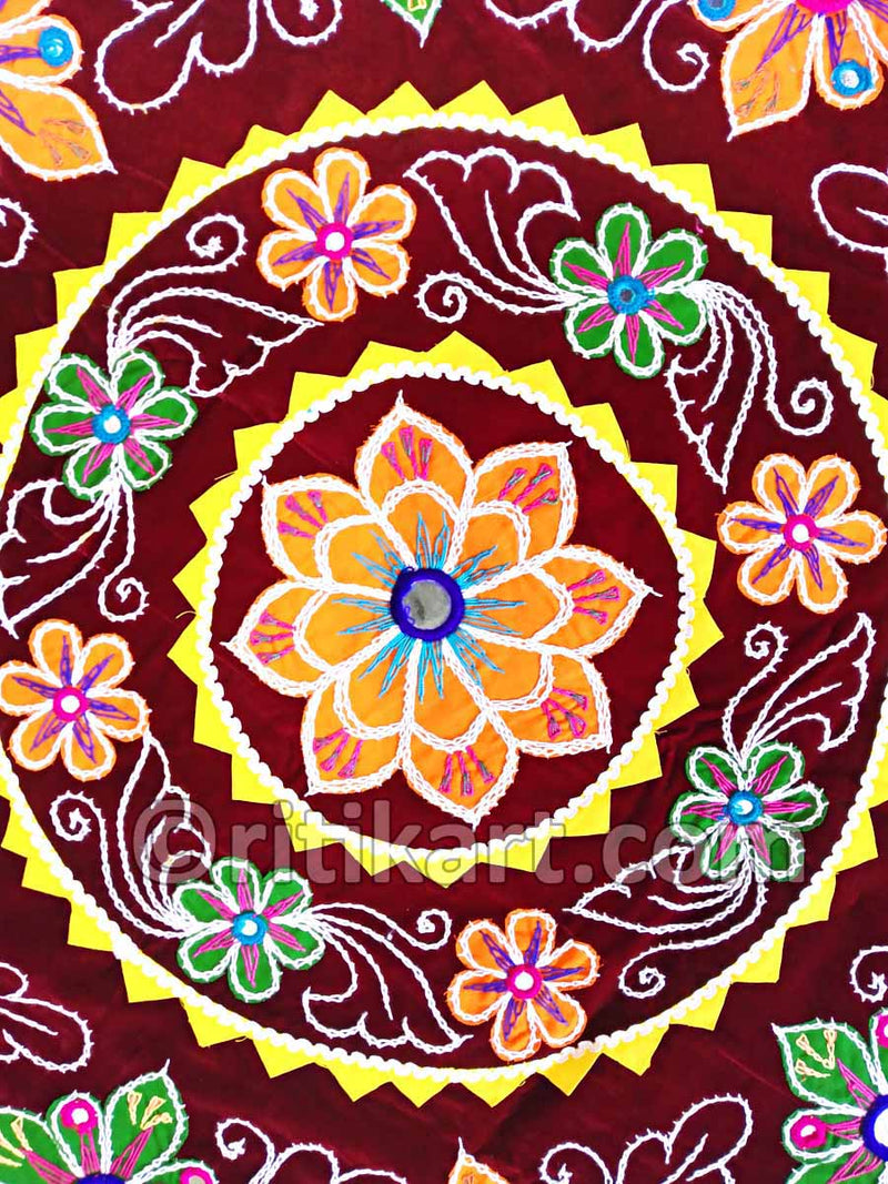 Flower Design Maroon Color Chandua pic-2