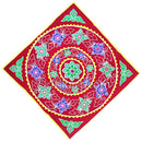 Base Red Velvet Flower Design Applique pic-1