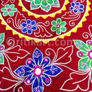 Base Red Velvet Flower Design Applique pic-4
