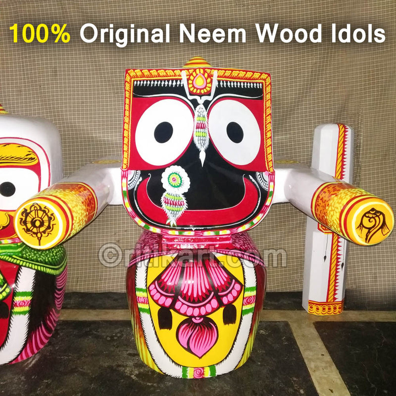 Jagannath Balabhadra Subhadra Neem Wood Idol 25 CMs High pic-2
