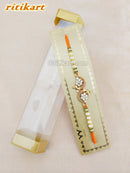 Fancy Golden Peacock with Stone Designer Rakhi