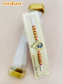 Golden Royal Peacock with Multi Color Beads Rakhi