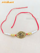 Designer Golden Crystal Rakhi