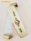 Designer Kundan With Multi Colour Beads Rakhi