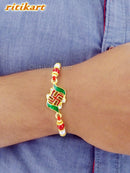 Religious Swastik with Multi Color Beads Rakhi