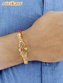 Amazing Antique Finish Designer Metal Rakhi