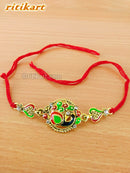 Kundan Peacock Designer Rakhi