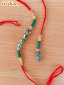 Nature Green Beads Designer Bhaiya-Bhabhi Rakhi