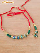 Nature Green Beads Designer Bhaiya-Bhabhi Rakhi