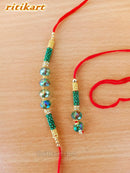 Nature Green Beads Designer Bhaiya-Bhabhi Rakhi