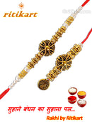 Antique Designed Bhaiya-Bhabhi Rakhi