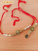 Antique Designed Bhaiya-Bhabhi Rakhi