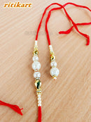 Sandalwood Designer Beads Bhaiya-Bhabhi Rakhi