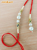 Sandalwood Designer Beads Bhaiya-Bhabhi Rakhi
