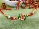 Religious Swastik with Multi Color Beads Rakhi